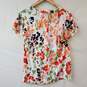 Ann Taylor Factory Polyester Floral Short Sleeves Shirt Women's SM image number 3
