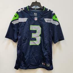 Mens Blue Seattle Seahawks Russell Wilson #3 Football NFL Jersey Size L