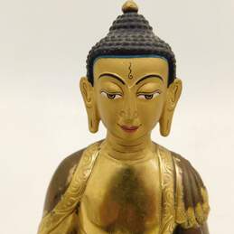Indian Brass Gold Gilt Shakyamuni Medicine Buddha Statue 8 inch alternative image