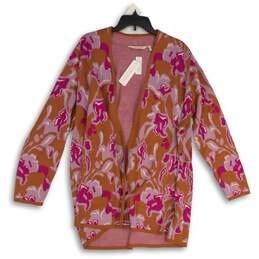 NWT Soft Surroundings Womens Orange Pink Open Front Cardigan Sweater Size 1X