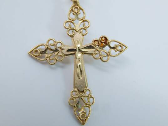 Michael Anthony Designer 14K Yellow Gold Scrolled Cross Pendant 1.0g image number 4