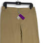 NWT Womens Tan Flat Front Traveler Pull-On Stretch Ankle Pants Size 10 image number 3