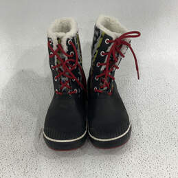 Womens Elsa Multicolor Round Toe Waterproof Lace Up Snow Boots Size 9