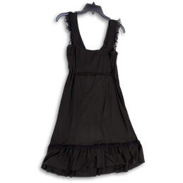 Womens Black V-Neck Sleeveless Front Tie Pullover Wrap Dress Size 6P alternative image