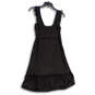 Womens Black V-Neck Sleeveless Front Tie Pullover Wrap Dress Size 6P image number 2
