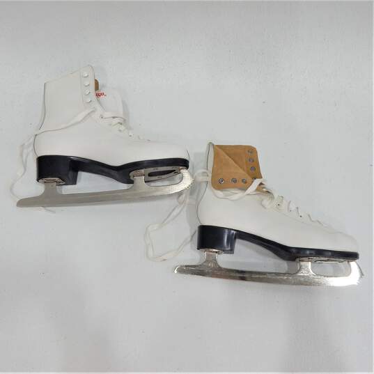 Chicago Women's Size 10 White Leather Ice Skates image number 3