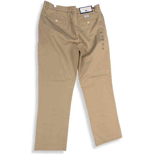 NWT Mens Khaki Classic Fit Flat Front Straight Leg Chino Pants Size 36x32 image number 2