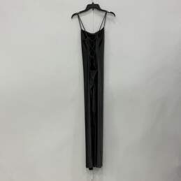 Womens Silver Shimmer Sleeveless Backless Spaghetti Strap Maxi Dress Size M alternative image