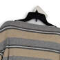 Womens Tan Gray Round Neck Tight-Knit Long Sleeve Pullover Sweater Size M image number 4