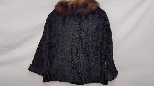 Curly Lamb Jacket w/ Mink Collar image number 3