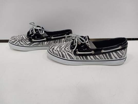Sperry Top-Sider Zebra Print Sequin Boat Shoes Size 10 image number 3