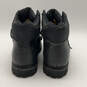 Mens Black Leather Round Toe Waterproof Lace-Up Biker Boots Size 13 image number 3