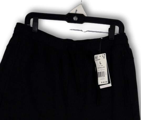 NWT Mens Black Elastic Waist Drawstring Slash Pocket Sweat Shorts Size L image number 3