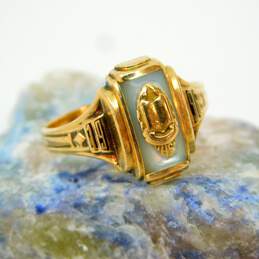 Vintage 10k Yellow Gold 1956 Mother Of Pearl Class Ring 3.7g