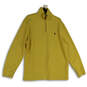 Mens Yellow Collared Quarter Zip Long Sleeve Pullover Sweater Size XL image number 1