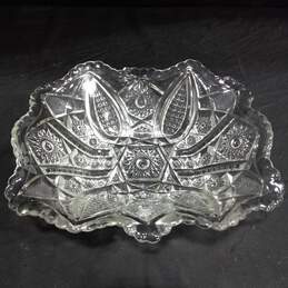 Vintage Indiana Glass Paneled Daisy  Pattern Rectangular Fruit Bowl