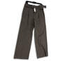 NWT Womens Brown Black Check Pleated Wide Leg Belted Ankle Pants Size 6 image number 3