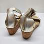 UGG Metallic Gold Cork Wedge Sandals Size 9.5 image number 3