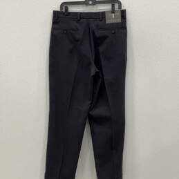 NWT Mens Blue Pleated Slash Pockets Relaxed Fit Dress Pants Size 34x30 alternative image