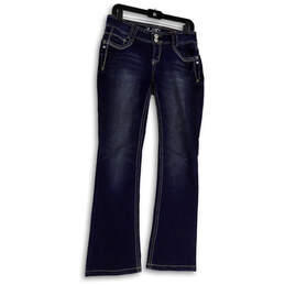Womens Blue Medium Wash Pockets Regular Fit Denim Bootcut Jeans Size 5