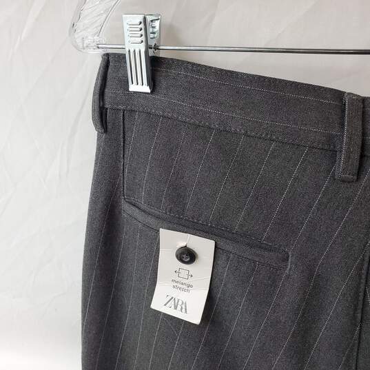Zara Suit Trousers Grey Pinstripe Men's Size US 30 NWT image number 6