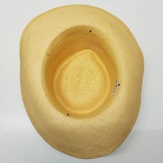 L.L Bean Black Band Beige Straw Hat Size M image number 5