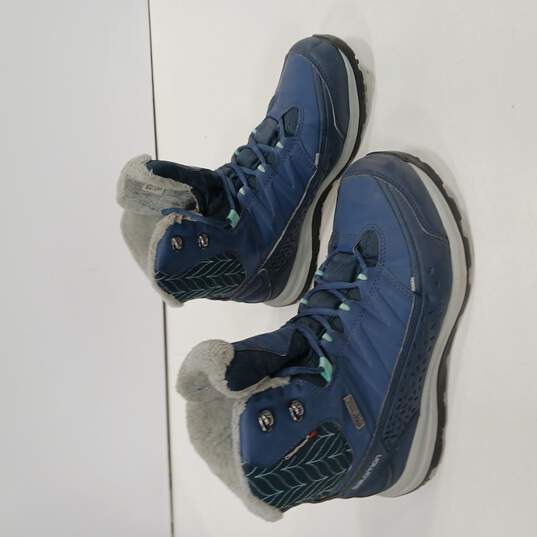 Opstand schapen Scarp Buy the Men's Salomon Kaina CS Mid Waterproof Lace Up Boots Blue & Black  Size 7.5 | GoodwillFinds