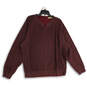 Mens Red Knitted V-Neck Long Sleeve Pullover Sweater Size Large image number 1