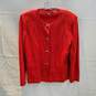Misook Red Button Front Cardigan Jacket Size M image number 1