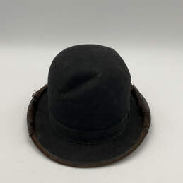 Mens Black Wide Brim Band Western Lightweight Derby Bowling Hat Size 6 7/8 alternative image