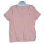 Womens Pink Short Sleeve V-Neck Stretch Pullover T-Shirt Size X-Large image number 1
