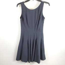 Theory Women Navy Blue Sheath Pleated Dress Sz 4