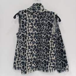Women's Decoded Faux Fur Animal Print Open Front Cardigan Size M alternative image