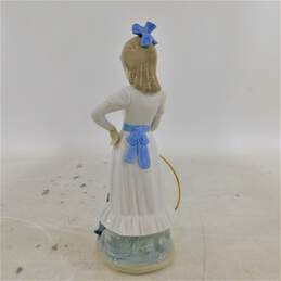 Nao by Lladro My Dog Does Tricks Girl with Hoop & Dog Figurine 0379 alternative image