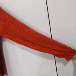 Madewell Women's Orange Waffle Knit V-Neck Sweater Size M alternative image
