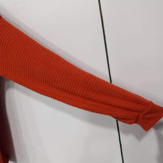 Madewell Women's Orange Waffle Knit V-Neck Sweater Size M image number 2