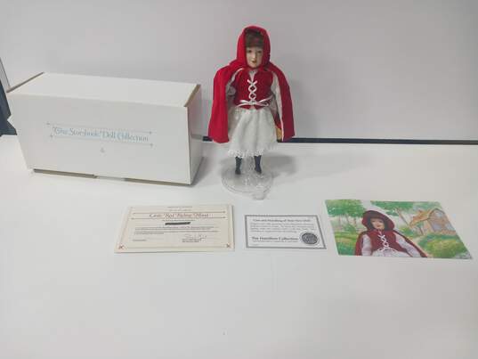 Danbury Mint Little Red Riding Hood Bisque Porcelain with Stand & COA image number 1