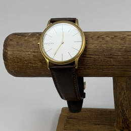 Designer Skagen Denmark Gold-Tone Dial Adustable Strap Analog Wristwatch