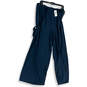 NWT Womens Blue Flat Front Slash Pockets Wide Leg Paperbag Pants Size 2 image number 1