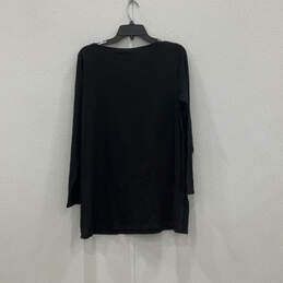 NWT Womens Black Long Sleeve Round Neck Pullover Tunic Top Size Medium alternative image