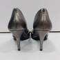 Michael Kors Women's PW15G Pewter Peep Toe Pumps Size 7.5M image number 4