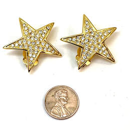Designer Joan Rivers Gold-Tone Rhinestone Star Shape Clip-On Stud Earrings alternative image