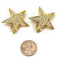 Designer Joan Rivers Gold-Tone Rhinestone Star Shape Clip-On Stud Earrings image number 2