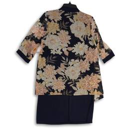 Enfocus Studio Womens Multicolor Floral 3/4 Sleeve Jacket Dress Size 10