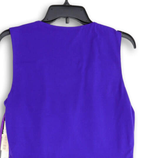 NWT Womens Blue Sleeveless Round Neck Short Fit & Flare Dress Size 12 image number 4