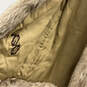 Vintage Womens Brown Beige Long Sleeves Button Front Faux Fur Overcoat image number 3
