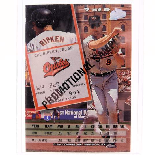01994 HOF Cal Ripken Jr Leaf Promotional Sample Baltimore Orioles image number 2