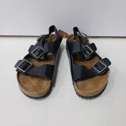 Birkenstock Unisex Black Smooth Leather Milano Soft Footbed Sandals Size W10/M8