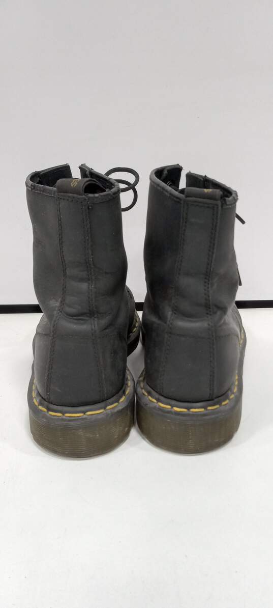Men's Black Dr. Marten's Leather Lace-Up Boots Size 11 image number 4