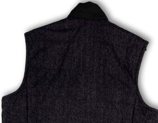 NWT Mens Gray Mock Neck Pockets Sleeveless Button Front Vest Size Large image number 4